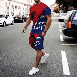 Men's Tracksuits 3d Printed Colorful Smiling Face Men Tee Set Clothes Streetwear For Man TShirt Summer Tshirt Suit Short Two Pieces 230715