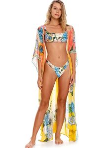 Costumi da bagno da donna Coprispalle stampati ispirati a Boho Coprispalle da donna con maniche a kimono con scollo a V Copricostume da bikini con nappe estive per