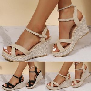 Sandals Casual Side Hollow Belt Buckle Leather For Women 10 Wide Shoes And Closed Toe Walking