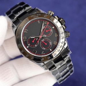 Luksusowe zegarki Męska czarna tarcza 40 mm All Black Sapphire Crystal Glass Regulowane ostrygi