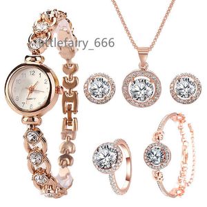 Pulseira de relógio de quartzo feminino por atacado conjunto de relógios femininos de liga de diamante de água relógio fashion de vidro 6 mm redondo