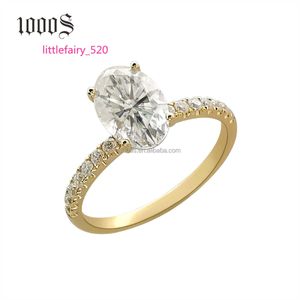 Band Rings Luxury 14k Real Gold with Moissanite Customized 18k/14k/9k Wedding Jewelry Women Men