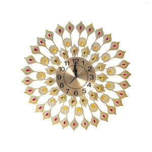 Wall Clocks Large Peacock Clock Non Ticking Unique Ornament European Watch For Bedroom Living Room Indoor Home Decoration