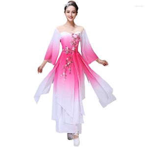 Stage Wear Hanfu Women Classical Dance Performance Costume Female Ethnic Jiangnan Umbrella Fan Adult Yangko Dress