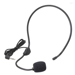 Portable Mini Microphone 3.5mm Stereo Wired Mic Headphone For Speaker Head Microphones Loundspeaker Lecture Teach Headset