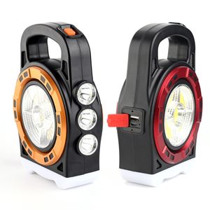 Luz de trabalho ao ar livre, kit de luzes de emergência LED alimentadas por energia solar e USB para camping, caminhadas, pesca, emergência, interrupções para carga do telefone