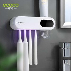ECOCO Doppelsterilisation Elektrischer Zahnbürstenhalter Stark tragender Zahnpastaspender Smart Display Badzubehör 2111266t