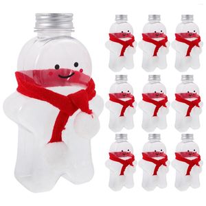 Storage Bottles Bottle Christmas Gingerbread Clear Juice Man Candy Jar Jars Milk Beverage Container Cookie Water Snowman