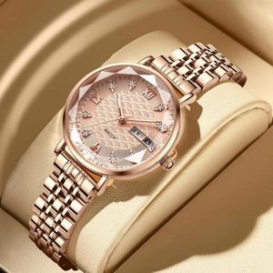 Orologi da polso Orologi casual da donna Luminoso Orologio da polso con quadrante rotondo con diamanti di facile lettura Regalo di San Valentino