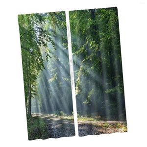 Curtain 2x Forest Printed Curtains Bedroom Shading For Farmhouse Window