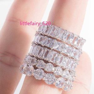 Bandringe Großhandel Moissanit Sterling Silber Schmuck 925 DEF Diamant Silber Moissanit Ring Kollektion Ewigkeitsring