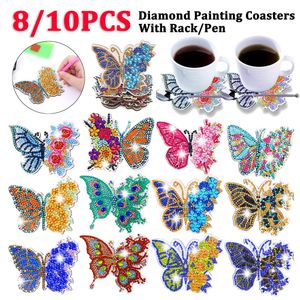 Diamond Painting 8 10pcs DIY Coasters Kit Diamonds Cup Mat Ornament for Beginners Small Crafts Adults Kids 230715