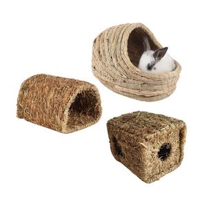 Small Animal Supplies Handwoven Straw Pet Nest Foldable Durable Hamster Playing Sleeping For Rabbit Guinea Pig House 230715