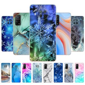 Para Xiaomi Mi 10T Lite Case Pro Soft TPU Silicone Back Phone Cover On Marble Snow Flake Winter Christmas