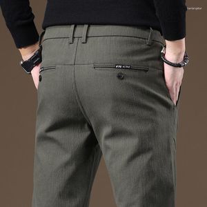 Men's Pants 2023 Spring Men Stretch Slim Fit Elastic Waist Business Classic Korean Cargo Thick Casual Trousers Male Daily