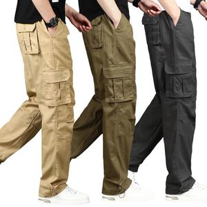 Calça Masculina Macacões Multi-bolsos Soltos Resistentes ao Desgaste Calças Casual Ao Ar Livre Comércio Exterior Calça Esportiva Tamanho Grande Perna Reta