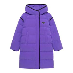 Autumn and winter ladies hooded long loose down coat, white duck down filled fluffy full light, long version of the whole body warm and fashionable.