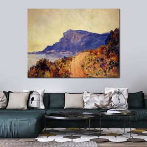 Claude Monet Oil Målning Reproduktion The Red Road at Cap Martin nära Menton Handmade Canvas Art Landscape Home Decor Bedroom