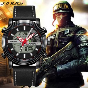 Sinobi Men Military Watch 50m vattentät armbandsur Led Quartz Clock Sport Watch Male Relogios Masculino Sport G Watch Men Shock