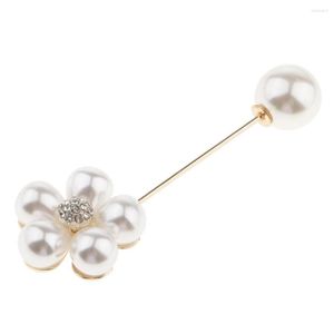 Broschen, niedliche Perlen-Brosche, Blumennadel, luxuriöser Strass-Boutonniere-Stick