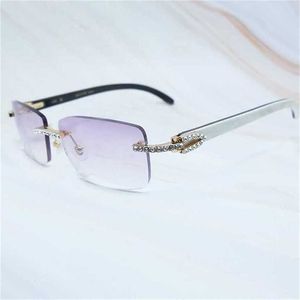 Iced Men Luxury Carter Carter Cubic Zircon Buffalo Horn Glasses