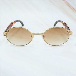 Luxury Designer Men Women Round Metal Carter Color Wood Eyewear Fashion Vintage Shades Gafas De Sol MujerKajia New