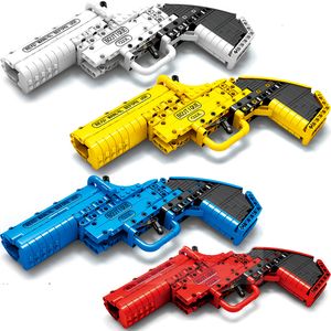 Blocchi Serie tecnica Segnale Pistola Building Block Arma militare Pistola Mattoni Assemblaggio creativo Pistola lanciarazzi Giocattoli per bambini Regalo di Natale 230715