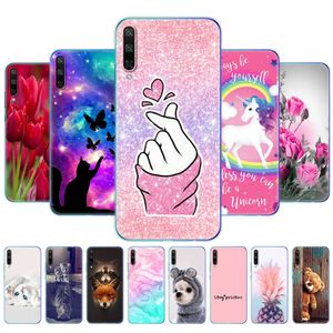 Honor için 3 Vaka 6.39 inç Boyalı Silikon Yumuşak TPU Geri Telefon Kapağı Huawei ETUI Tampon Ask-Al00x Çanta