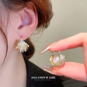 Hoop Ohrringe Koreanische Goldene Perle Frauen Schmuck Ohr Tropfen Hochzeit Ohrstecker 2023 Neueste Handgemachte Italienische Design Anhänger