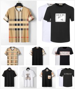 Męskie projektant koszulki czarno-białe w szachownicze paski marki kucyk luksusowy 100% bawełniany antyrynkowy para street Hip Hop krótki rękaw duży rozmiar 3xl#98