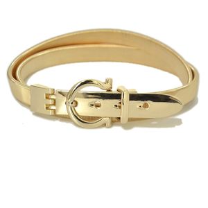 Bälten Kvinnor Alloy Belt Ladies Girls Skinny Punk Elastic Belt Midjeband för klänning Fashion Gold /Silver Jeans Tillbehör 230715