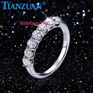 Pendant Necklaces 0.7ctw 3 mm round 7 stones princess D moissanite Half Eternity Band ring S925 Silver Jewelry Women Engagement Anniversary GRA