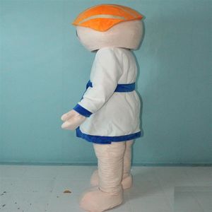 2019 High quality the head Salmon sushi man mascot costume for adult to wear313Q