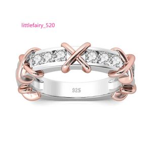 Band Rings 2022 Fall/Winter New Fine Jewelry Luxury Rose Gold Rope Ring Ladies Sterling Silver 925 Engagement Moissanite Rings Women