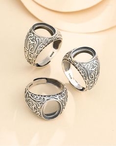 Klusterringar 10 13,5mm 925 Sterling Silver Semi Monta Bases Blanks Base Blank Pad Ring Set Set Smyckespresent A5481