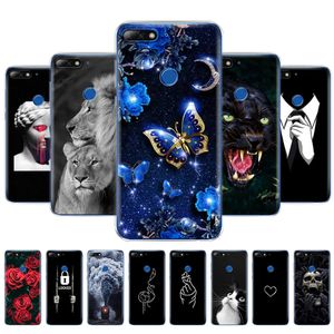 Soft Phone Shell Case For Huawei Y7 2018/Y7 Prime 2018 TPU Silicon Back Cover 360 Full Protective