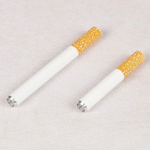 Pipa per fumo a forma di sigaretta in metallo creativo in alluminio Pulitore portatile Pipa per tabacco alle erbe veloce