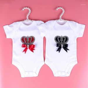 0-3 meses bebê recém-nascido meninos meninas macacão coroa algodão infantil colete sem mangas curto verão pijama fino roupa251p