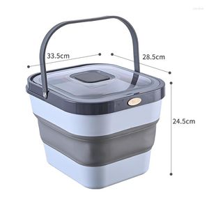 Storage Bottles Foldable Dog Food Bucket Kitchen Rice Box Anti-mildew Moisture-proof Grain Press-type Flour