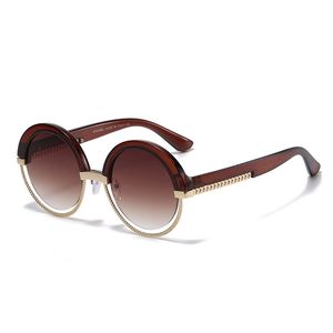 Óculos de sol de luxo redondo lente preta designer de carta óculos masculino sênior moda canal óculos para mulheres armação de óculos óculos de sol moda vintage com caixa