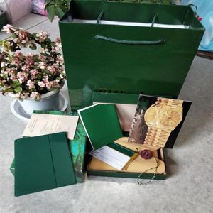 China Dhgate Watch Watch Factory Boxs Поставщик зеленый оригинальный коробки газеты подарок часы кожаные сумки для 116610 116660 116710 11661250N