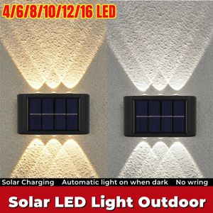 태양 광 방수 방수 태양열 LED 가벼운 야외 햇빛 램프 가든 스트리트 조경 발코니 장식 태양 벽 램프 야외