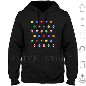 Men's Hoodies Billiards Pool Balls Numbers Long Sleeve Snooker Pattern Shape Modern Contemporary Fun