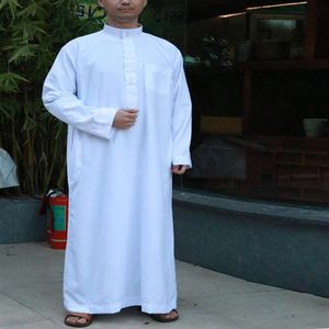 Suudi Arap Tam Kollu Abaya İslami Giyim Erkekler Uzun Robe Kaftan Müslüman Pakistan için Dua Artı Beden Jubba Thobe Etnik208Q