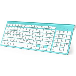 Keyboards Wireless Bluetooth Keyboard2.4GBT3.0BT5.0 Compatible With IMac/Mac IPad Air/Pro Laptop Android Windows-Turquoise.Blue 230715