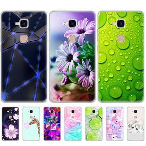 För Huawei Honor 5C Cover Phone Case Soft TPU Silicon Back 360 Full Printing Printing Transparent Clear Coque