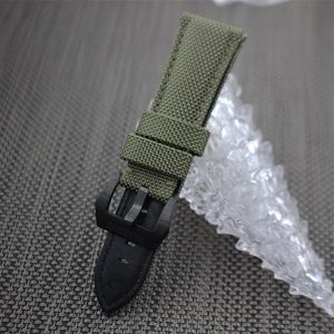 Pulseira de relógio de nylon inteira 22mm 24mm 26mm relógios de pulso esportivos à prova d'água banda fivela de aço inoxidável para PAM3276240m