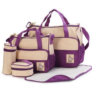 Diaper Bags 5 Pcs Multifunctional Set Baby Changing Diaper Nappy Bag Maternity Mummy Handbag GXMB 230715