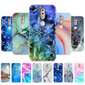 Nokia 4.2 Case Silicon Telefon Kapağı TA-1157 TA-1150 TA-1150 TA-1133 TA-1149 TA-1152 Mermer Kar Pul Kış Noel