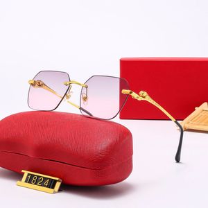 Polarized Sunglasses eyewear frames Classical Designer Carti Glasses Men Women Rimless Cat Eye Eyeglasses UV400 Eyewear Sunnies Metal Panther Leopard Frame